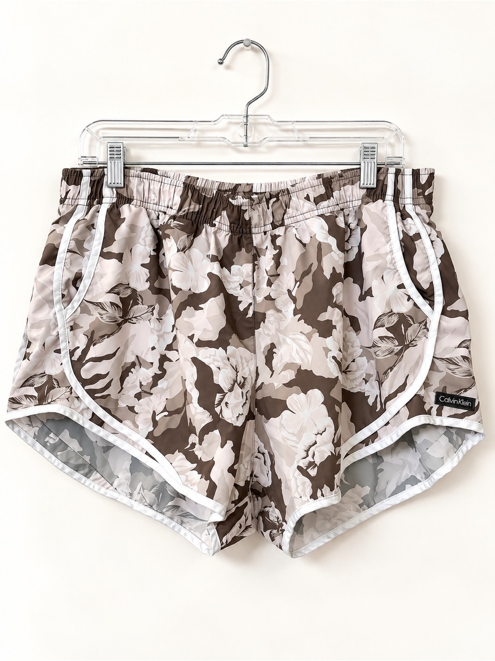 Calvin Klein Brown & Cream Floral Athletic Shorts